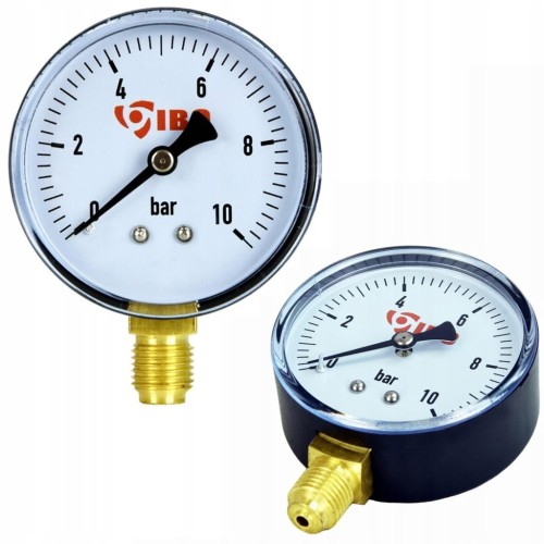 Manometr radialny dolny IBO 1/4" fi: 60mm 0-10 bar pionowy