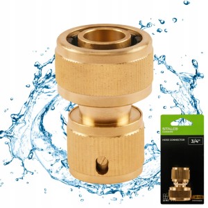 Szybkozłącze przelotowe mosiężne złączka do węża 3/4" BRS STALCO GARDEN