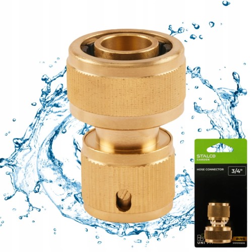 Szybkozłącze przelotowe mosiężne złączka do węża 3/4" BRS STALCO GARDEN