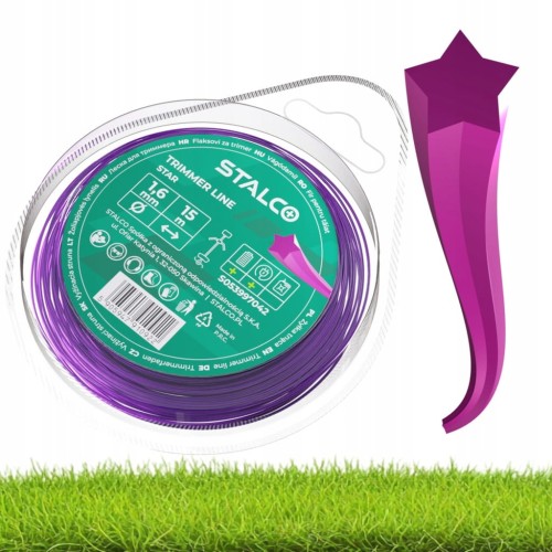 Żyłka tnąca gwiazdka STALCO STAR do podkaszarki i kosy - 1,6 mm x 15 m