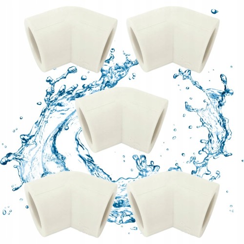 5 x Kolanko zgrzewane PP PP-R 45 stopni fi 40 mm