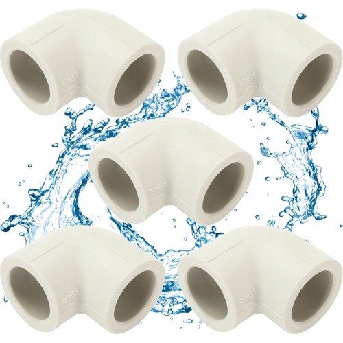 5 x Kolanko PP PP-R 90 stopni fi 25 mm