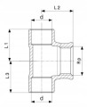 Trójnik miedziany do lutowania 28 X 1/2 X 28 LW- GW WEW.-LW