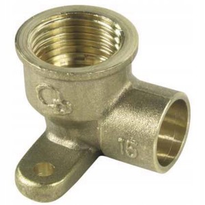 Kolano miedziane z dwoma łapami do lutowania 1/2" x 12