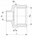 Mufa gwintowana miedziana do lutowania 6/4" x 42