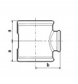 Trójnik redukcyjny żeliwny czarny 2" x 1 1/4" x 2" GW do instalacji