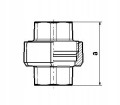 Dwuzłączka płaska żeliwna czarna śrubunek prosty 3/4" DN20