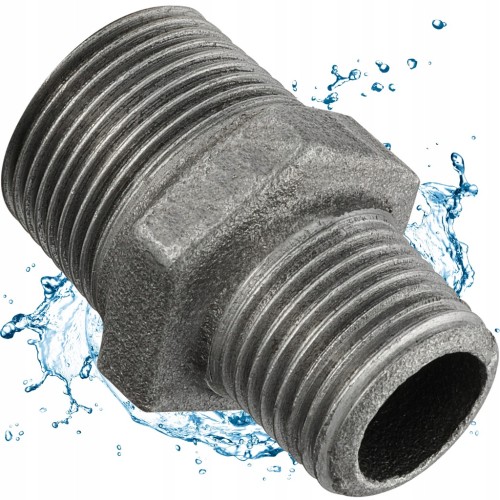 Nypel redukcyjny żeliwny czarny wkrętno-zwężkowy 6/4" x 5/4"