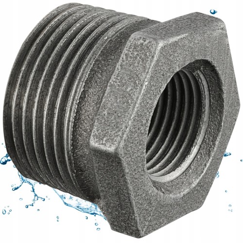 Złączka redukcyjna żeliwna czarna 10/4" x 2" do instalacji