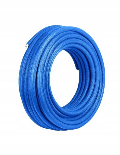 Rura PEX/PEX/Al/PEX 25 mm w otulinie niebieskiej 9 mm - 50 mb