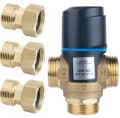 Zestaw: zawór termostatyczny mieszający AFRISO ATM 363  1" 35-60°C + śrubunki