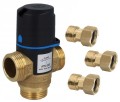 Zestaw: zawór termostatyczny mieszający AFRISO ATM 363  1" 35-60°C + śrubunki