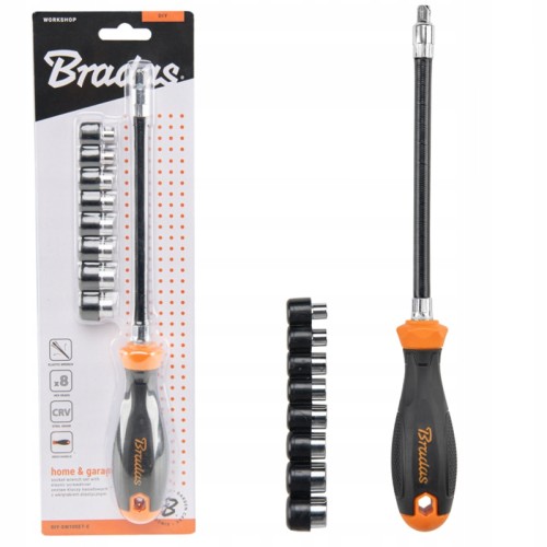 Zestaw: Wkrętak klucz nasadowy elastyczny BRADAS 5-12/270mm SET HOME&GARAGE
