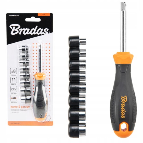 ZESTAW: Wkrętaki klucze nasadowe BRADAS 5-12/60mm SET HOME&GARAGE