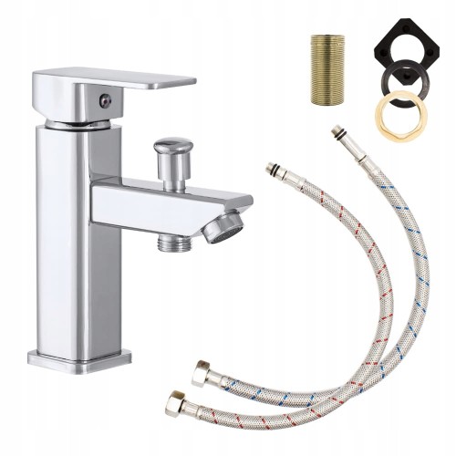 Bateria łazienkowa wannowa kwadratowa CARO CUBIC chrom