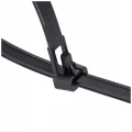 Opaski zaciskowe demontowalne czarne 7,6 × 370 mm  50 sztuk STALCO