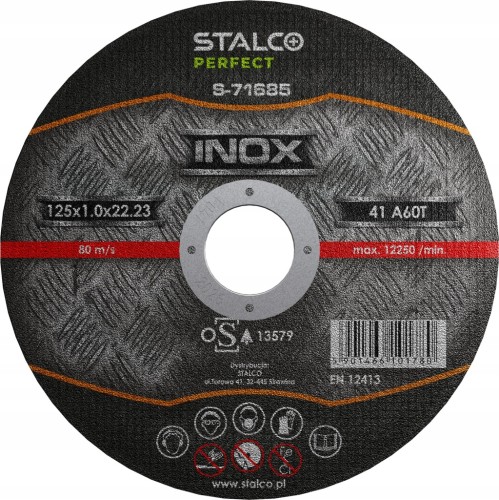 Tarcza do cięcia stali nierdzewnej 115 x 1.0 mm STALCO