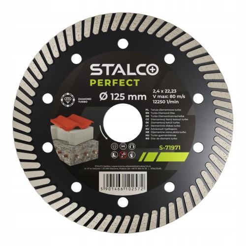 Tarcza diamentowa STALCO TURBO 125 mm cięcie na sucho kamień beton