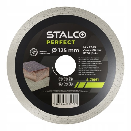 Tarcza diamentowa STALCO 125 mm ciągła płytki ceramika kamień