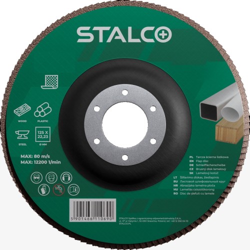 Tarcza ścierna listkowa STALCO 125 mm G100 ALOTEX