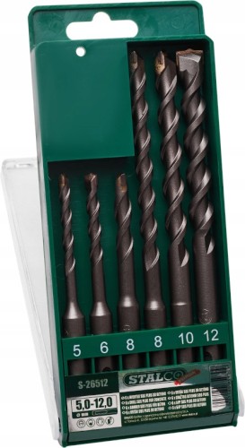 Wiertła do betonu STALCO SDS PLUS 5-12 mm - 6 sztuk