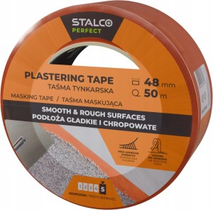 Taśma maskująca tynkarska STALCO 48mm x 50 m  do elewacji pomarańczowa