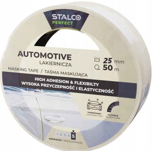 Taśma maskująca lakiernicza STALCO 25 mm x 50 m odporna na temperaturę