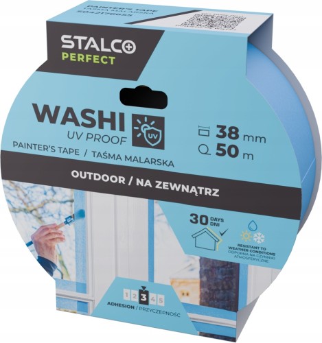 Taśma malarska STALCO WASHI UV PROOF 38 mm x 50 m odporna na pogodę