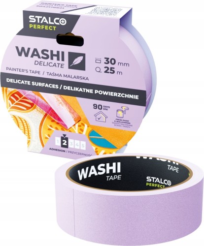 Taśma malarska STALCO WASHI 30 mm x 25 m do tapet i świeżych ścian