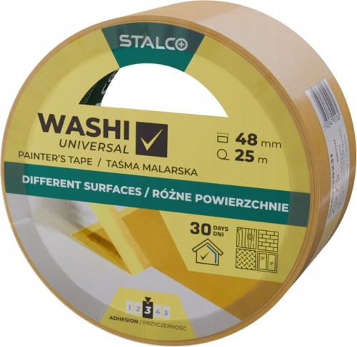 Taśma malarska STALCO WASHI uniwersalna 48 mm x  25 m
