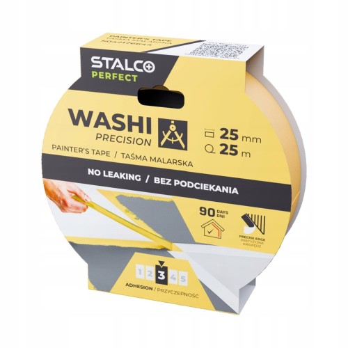 Taśma malarska STALCO WASHI 25 mm x 25 m precyzyjna