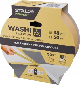 Taśma malarska STALCO WASHI 38 mm x 50 m precyzyjna