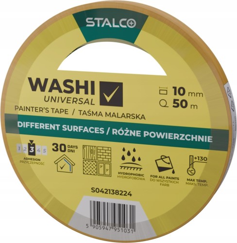 Taśma malarska STALCO WASHI 10 mm x 50 m uniwersalna