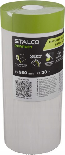 Papier zabezpieczający STALCO 550 mm x 20 m wodoodporny z taśmą