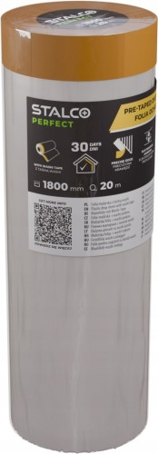 Folia ochronna STALCO 1800 x 20m z taśmą WASHI