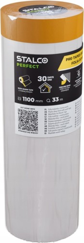 Folia ochronna STALCO 1100 x 33 m z taśmą WASHI