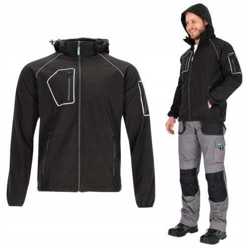 Kurtka softshell STALCO PHOENIX z membraną męska czarna r. S