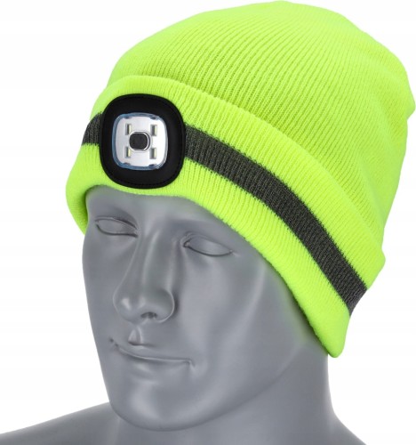 Czapka robocza STALCO RAY FLUO z latarką LED 120 lm żółta