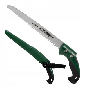 Piła ręczna do drewna mokrego STALCO 240 mm z kaburą i uchwytem na pasek