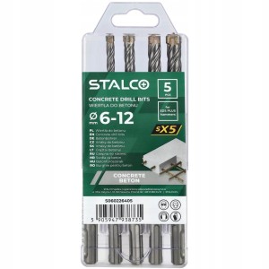 Wiertło do betonu SDS PLUS STALCO SX5 6–12 mm - 5 sztuk