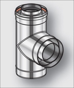 Trójnik 90 stopni koncentryczny nierdzewny