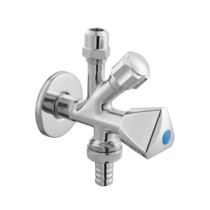 Zawór zaporowy kombinowany 1/2"x3/4"x3/8"z rozetą