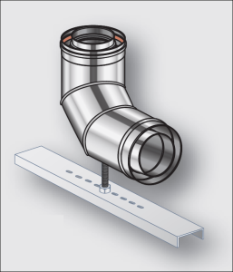 Kolano koncentryczne nierdzewna z podporą regulowaną