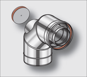 Kolano koncentryczne nierdzewne z wyczystką φ 80/125mm