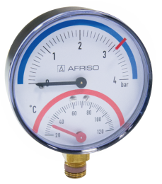 Termomanometr rad fi80 mm, 0÷4 bar  AFRISO