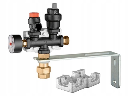 Grupa bezpieczeństwa do instalacji grzewczych Caleffi z materiału kompozytowego