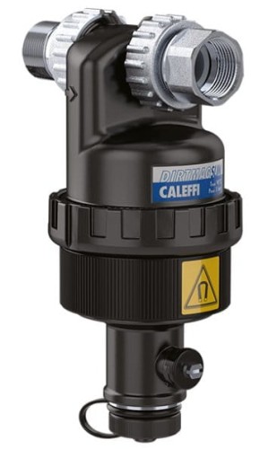 Magnetyczny separator zanieczyszczeń DIRTMAGSLIM o przyłączach GZ 3/4" x GW 3/4" do montażu pod kotłem CALEFFI