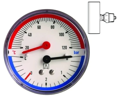 Termomanometr TM 80 AFRISO ax fi80 mm