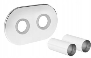 Zestaw maskujący rozeta podwójna z tulejami chrom DIAMOND