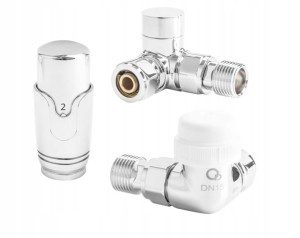 Zestaw termostatyczny 1/2" osiowy z głowicą ,chrom DIAMOND